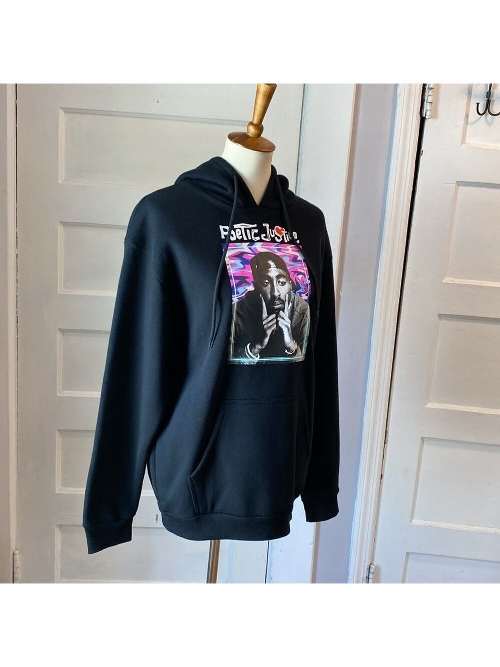 Tupac Poetic Justice Black Hooded Sweatshirt, Size M - Picture 6 of 15